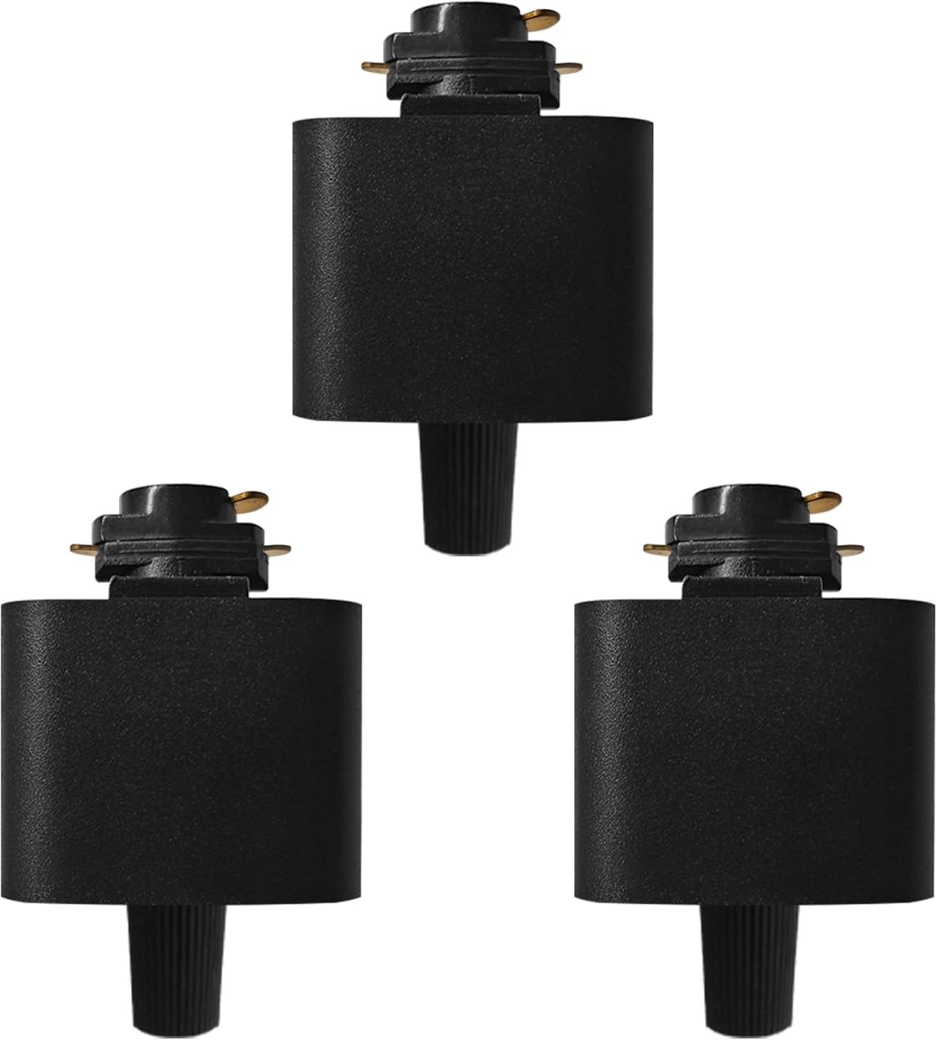 H Type 3-Wire Track Lighting Adapter for Track Lights, Pendants, 120V 3PCS Black