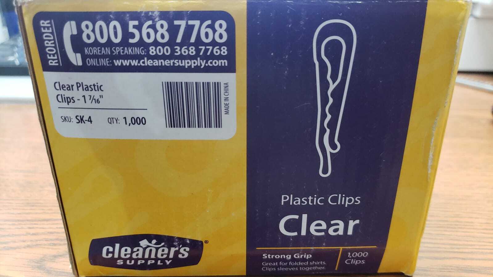 Clear Plastic Alligator Clips SK-4 for Shirts  Clear 1 7/16'' ~ 1,000 CLIPS