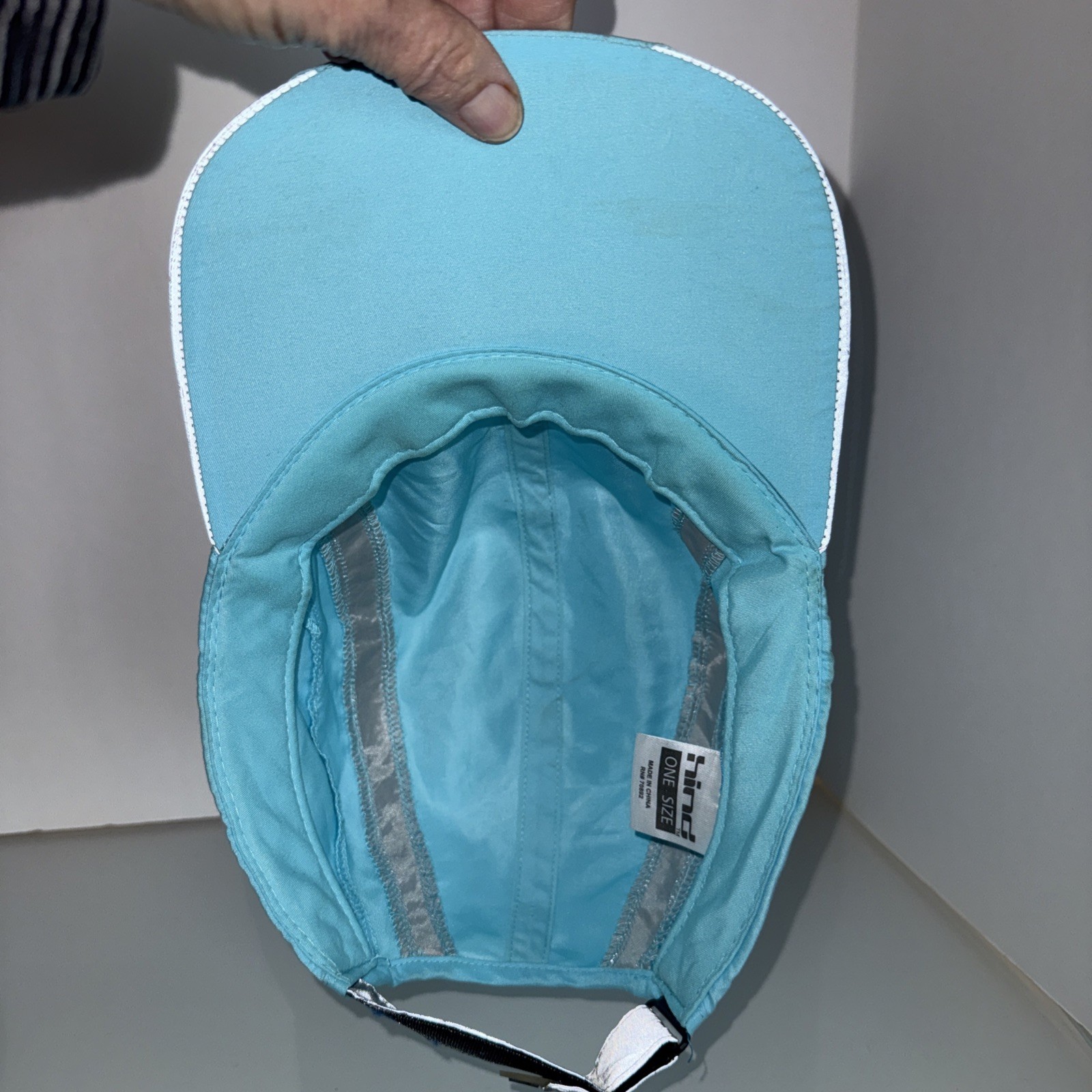 HIND Aqua Reflective Gray Runners Cap Hook Loop
