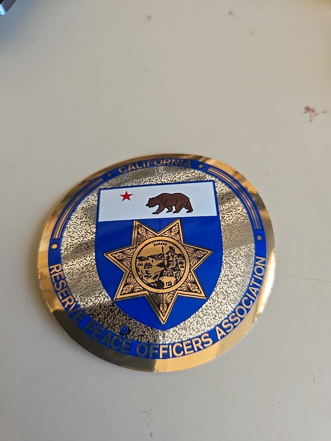 VINTAGE CALIFORNIA CA RESERVE PEACE OFFICERS ASSOCIATION Sticker 3x3