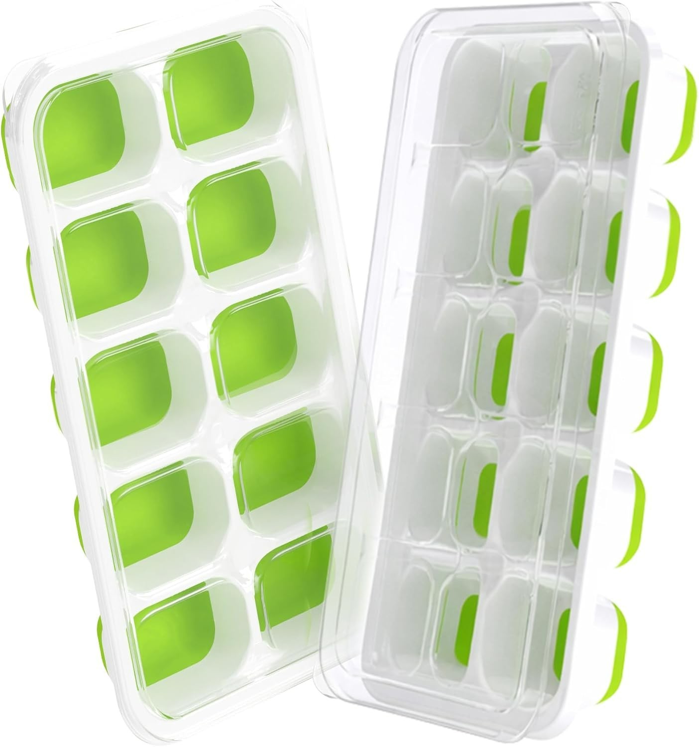 BPA-Free Stackable Ice Cube Trays with Lids - 2-Pack for Effortless Ice Making