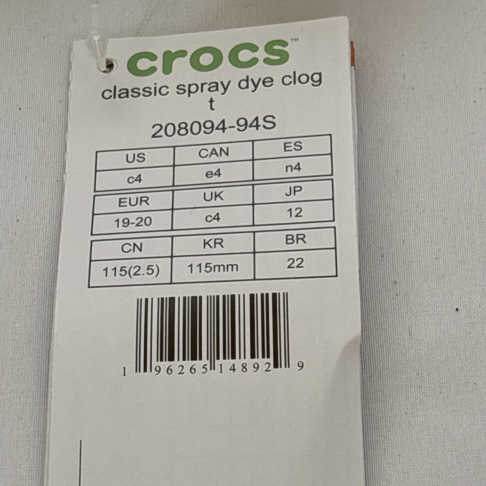 Crocs Kids Classic Tie Dye Clogs Girls Boys Children Toddler 206994 Size C4 NEW