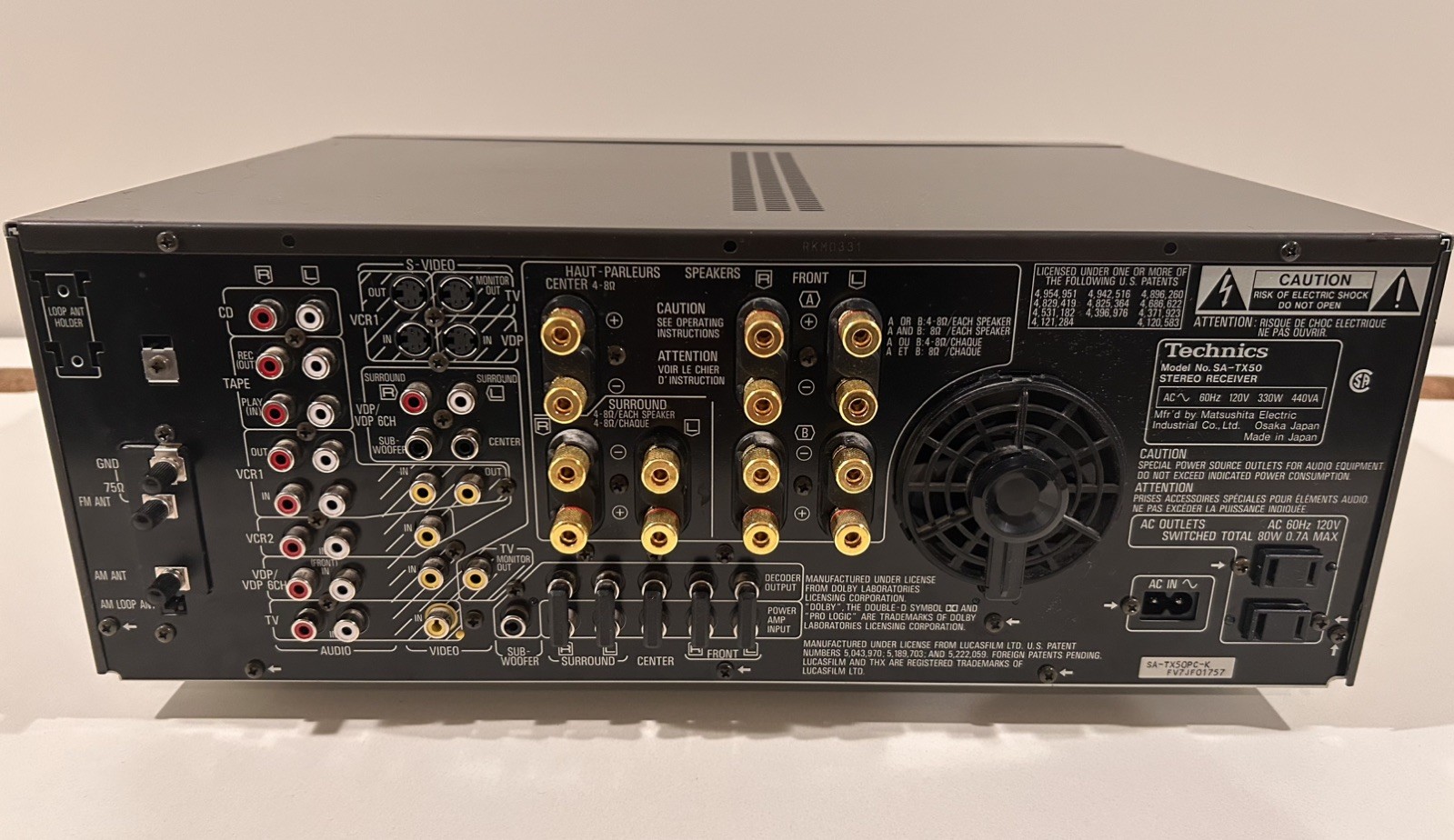 Technics SA-TX50 AV Receiver - Working– LED Lamp & Terminal Upgrades – No Remote