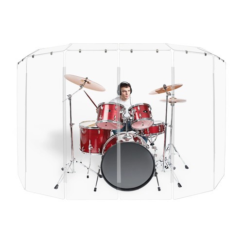 Pennzoni  Drum Shield 2 X 6 Feet Panels Clear Made Of Plastic Hinges