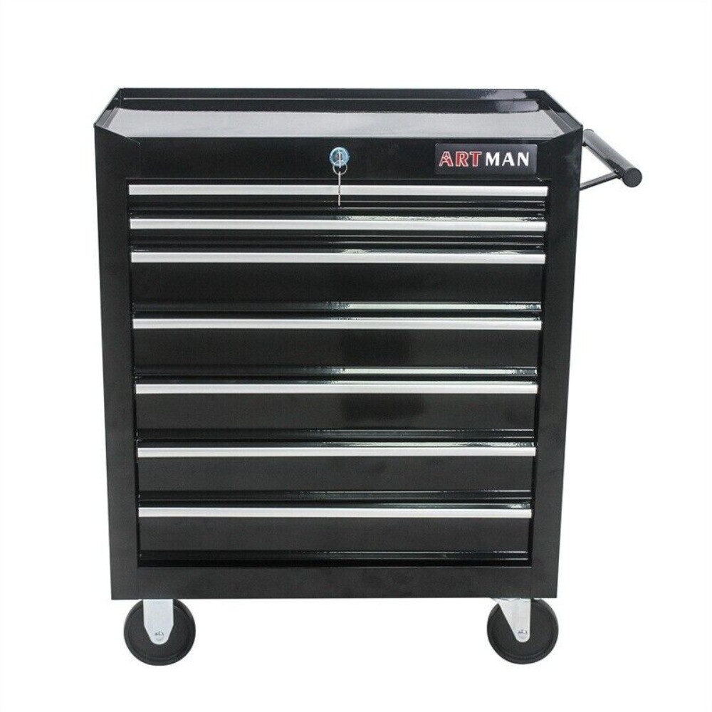 7 Drawers Rolling Tool Box Cart Tool Storage Cabinet Steel Lockable Tool Chest