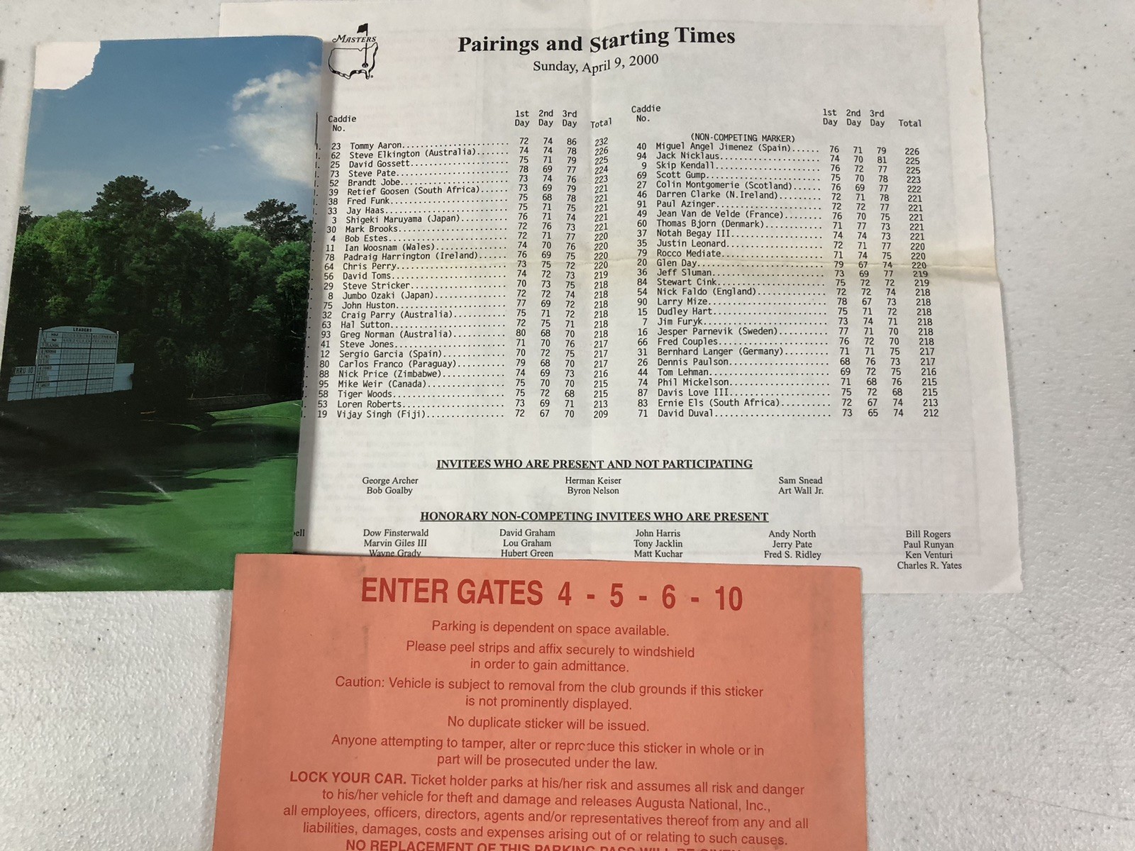 2000 Masters Golf Patrons Package