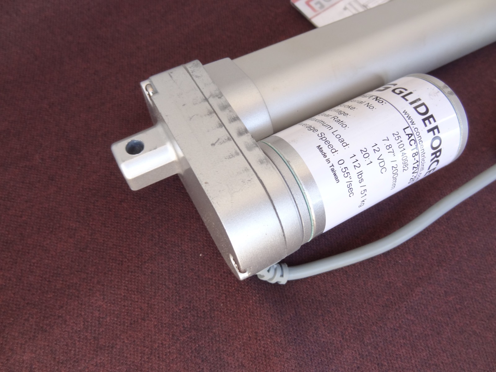 Glideforce LACT8-12V-20 Light-Duty Linear Actuator 12VDC