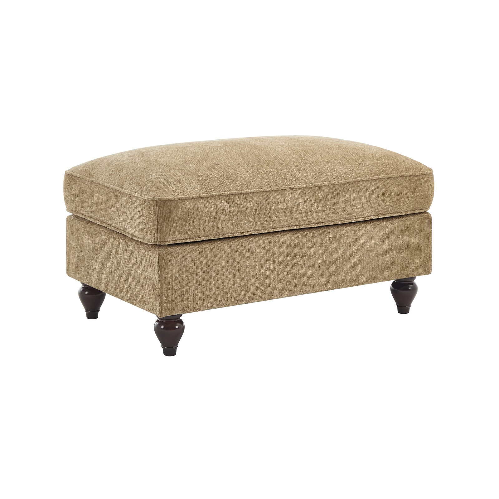 Removable Ruffle Chaise Lounge Ottoman, Light Coffee Chenille Cloud Couch