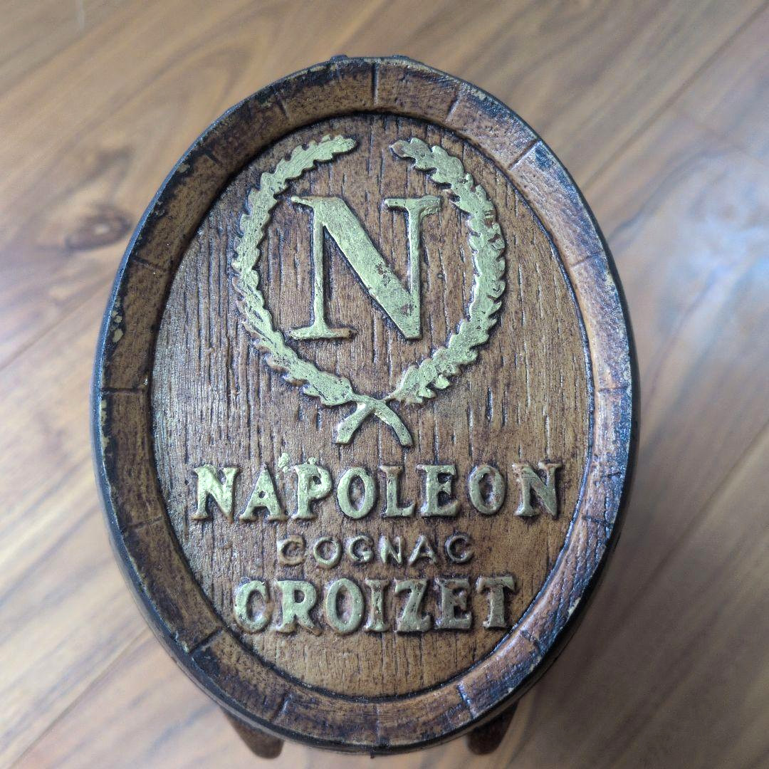 Napoleon Cognac CROIZET Empty Bottle Wooden Barrel-Shaped H/6.69 inch Used Rare
