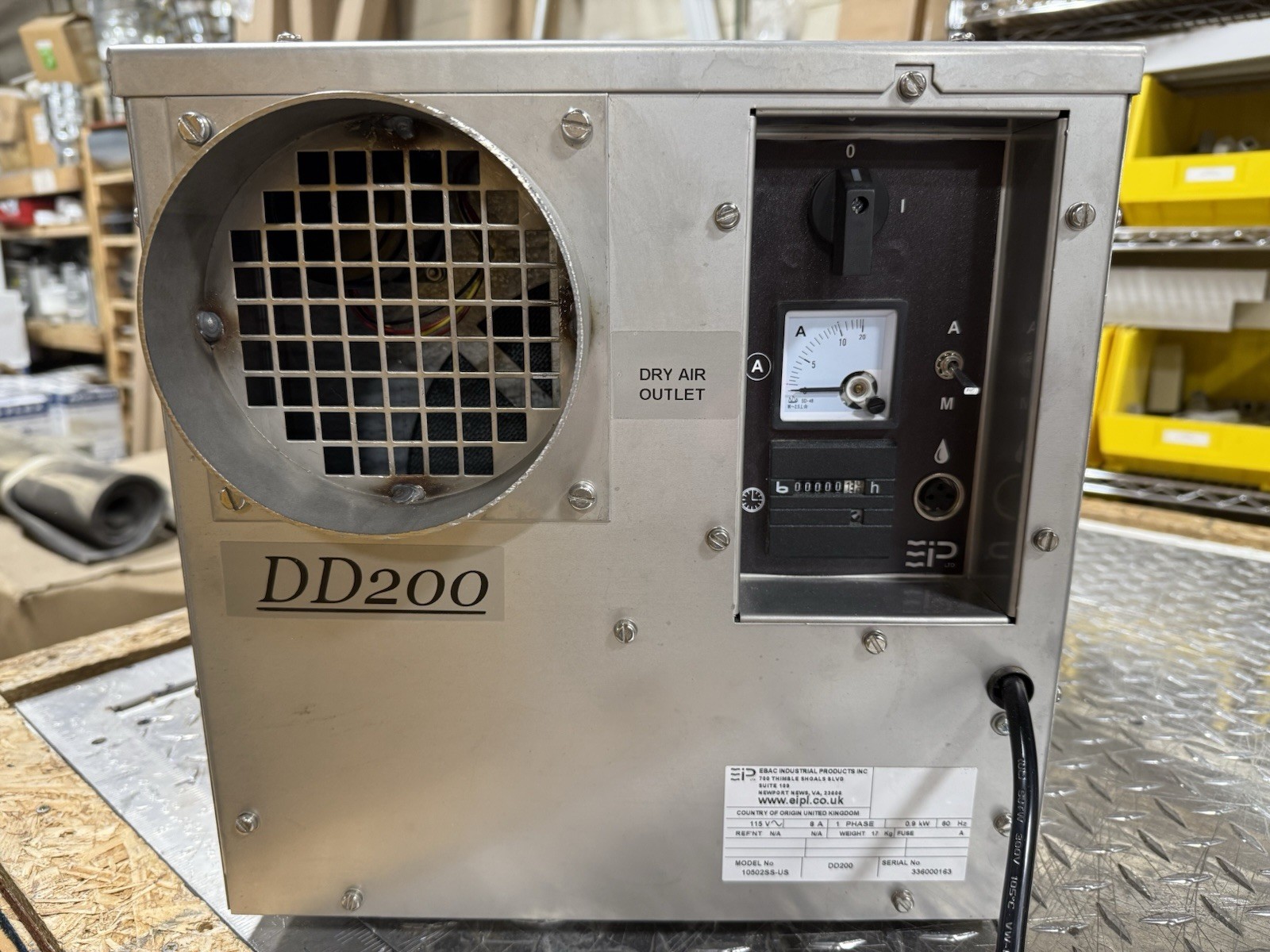 Ebac Industrial DD200 115V 0.9kW Stainless Steel Desiccant Air Dryer. new works