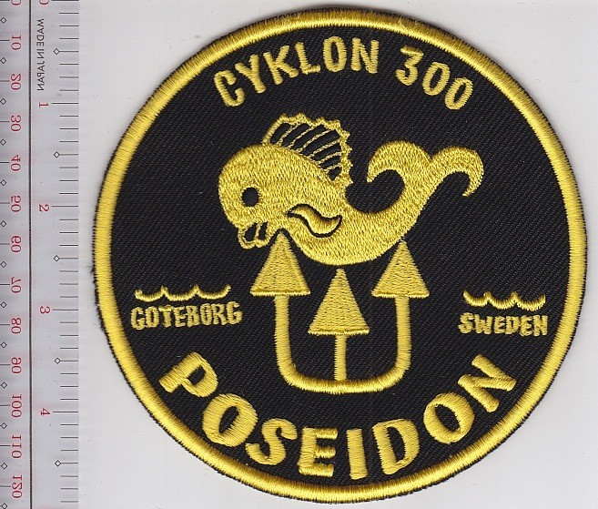 SCUBA Diving Sweden Poseidon Cyklon 300 Regulator Patch Goteborg, Swed NO TARIFF