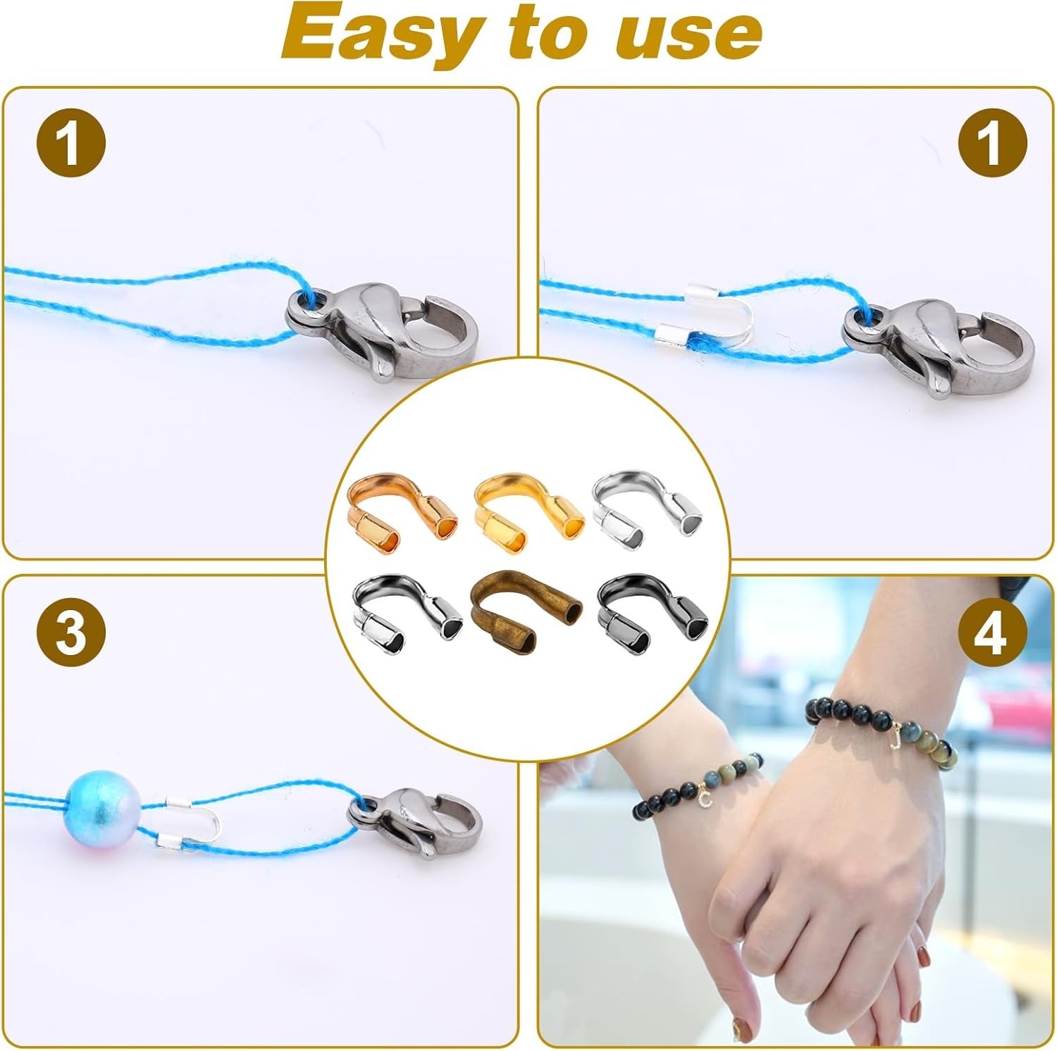 600 Pcs Brass Wire Guardian U-Shape Cable Protector Brass Wire Protector for ...