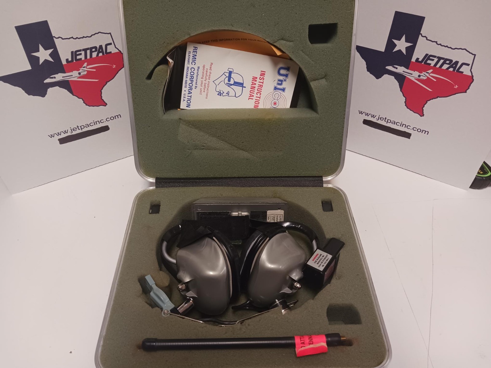 Vintage Remic Aviation Headset W/ Case