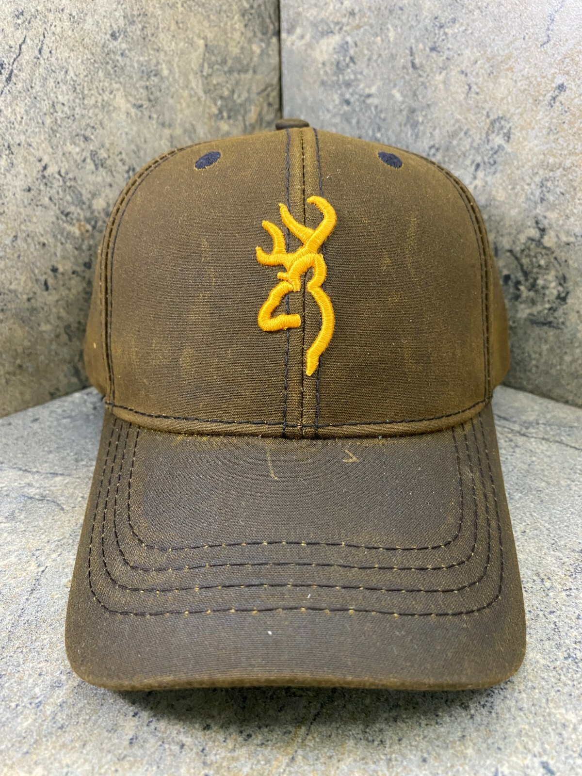 Browning Dura-Wax Solid Baseball Cap 308412881 Brown & Loop Closure 3-D Buckmark