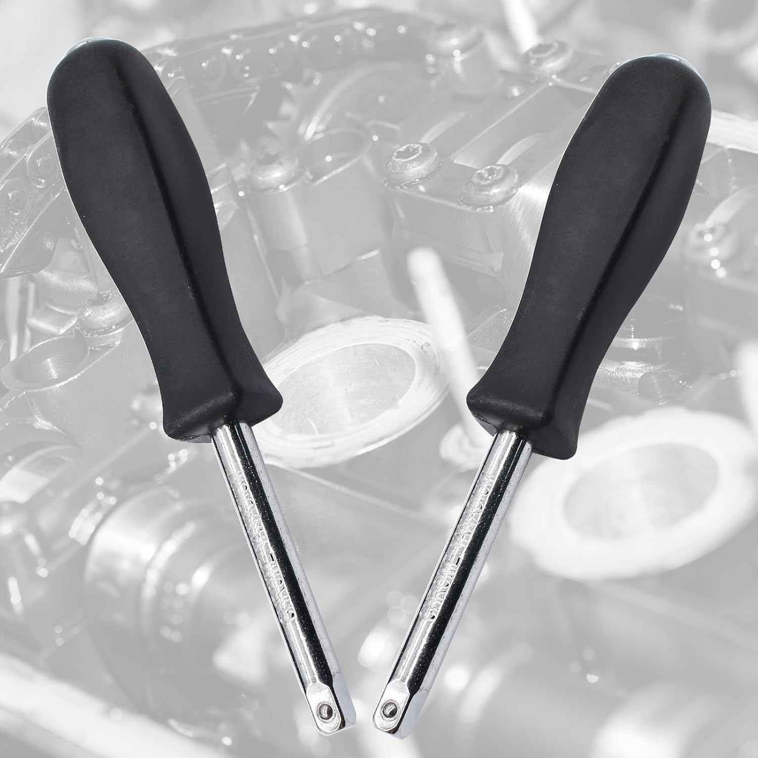 2 Pack 6" 1/4" Drive Spinner Screwdriver Handle Socket Nut Driver Extension Tool