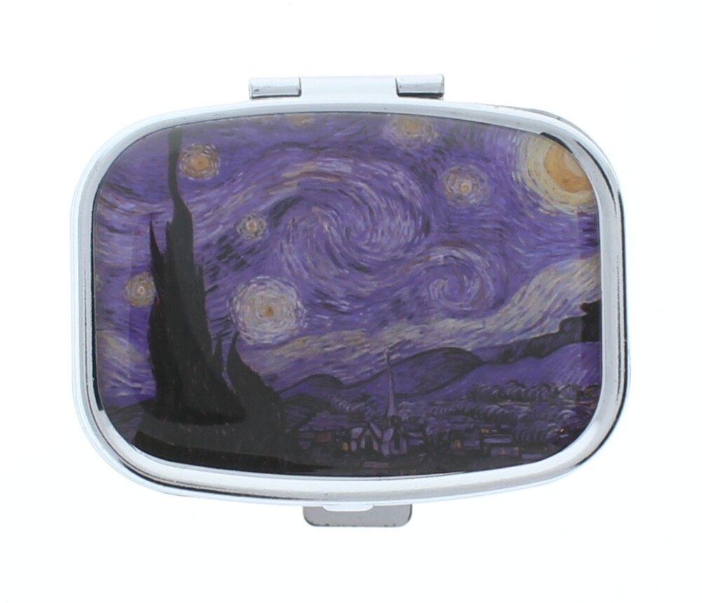Paris France Starry Night Artist Inspired Pill Box Medicine Container Case