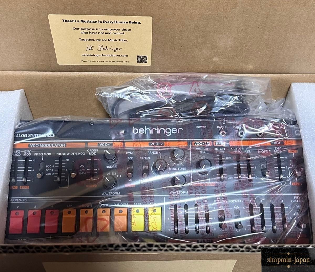 Behringer JT-2 Analog Synthesizer Dual VCO Arpeggiator New Open Box Japan