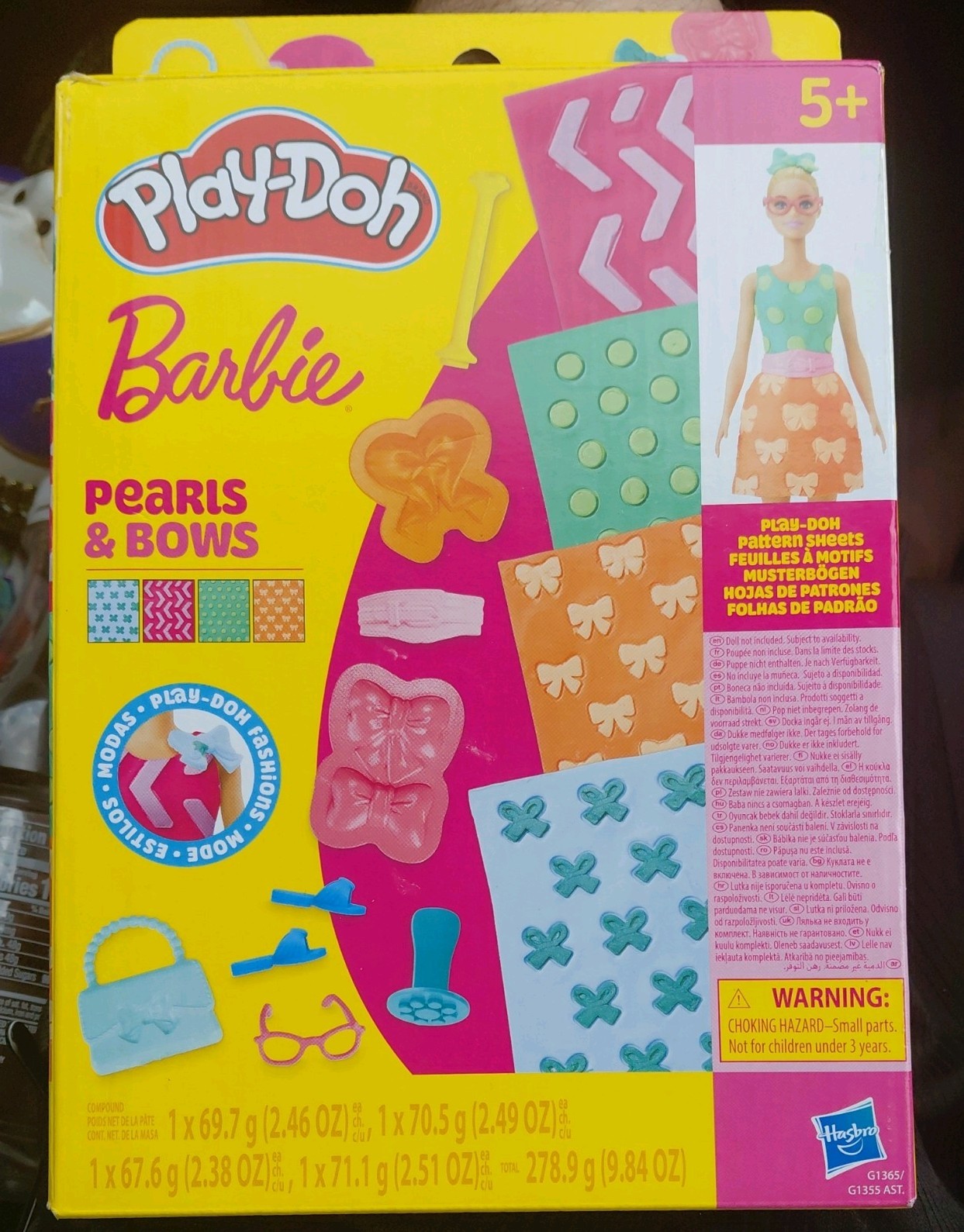 Play-Doh Barbie Pearls & Bows Play-Doh Fashions Set New/Sealed Designer Fun!