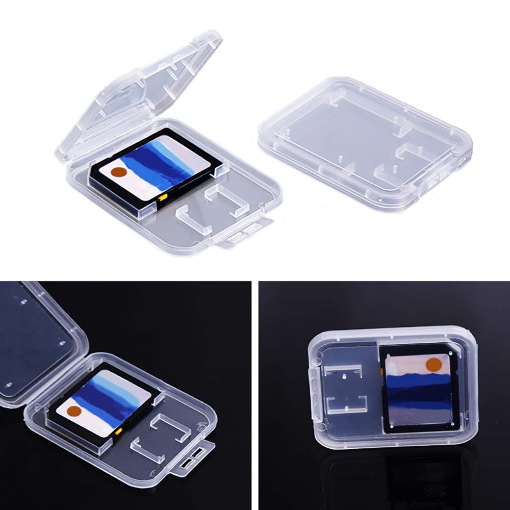 Clear Plastic Memory Card Case Compatible with SD SDHC SDXC Micro White