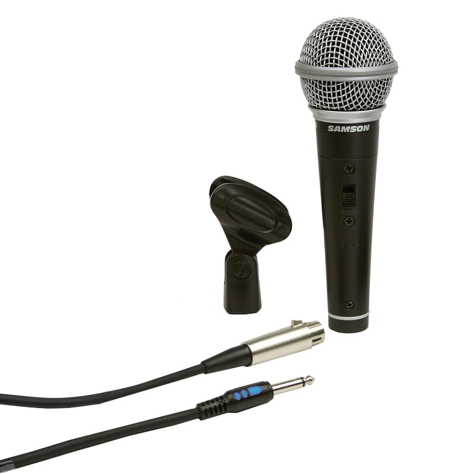 Handheld Dynamic Karaoke Microphone Vocal DJ PA Mic w Stand & Cables 4 Pack
