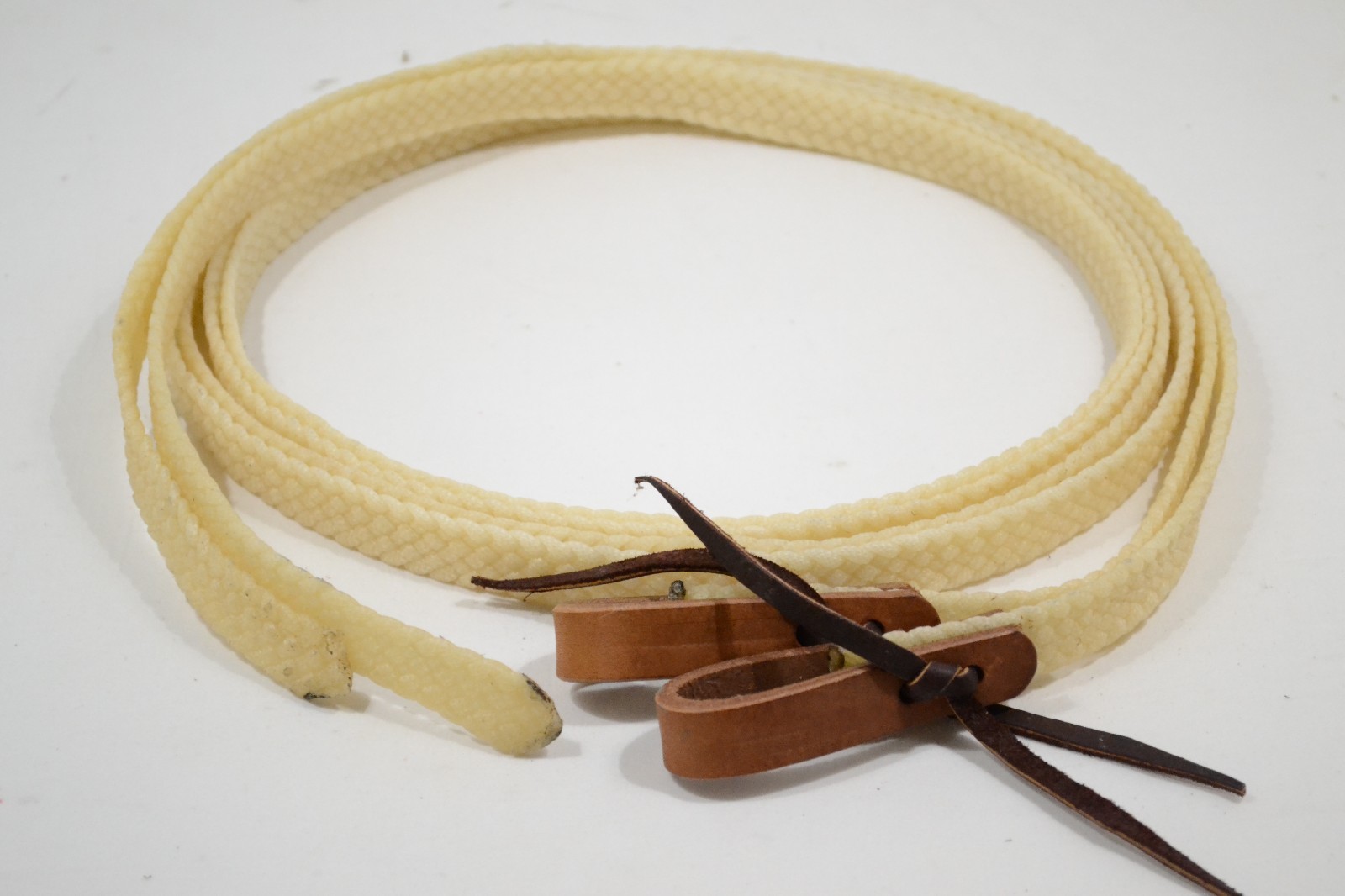 Rein, Split - 3/4" x 8' - Waxed Nylon with Water Ties - 1 Pair (E328)