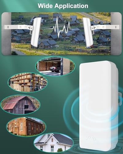 Wireless Bridge with 2 Bracket Mounts, 3KM 5.8G Outdoor Point to Point CPE for