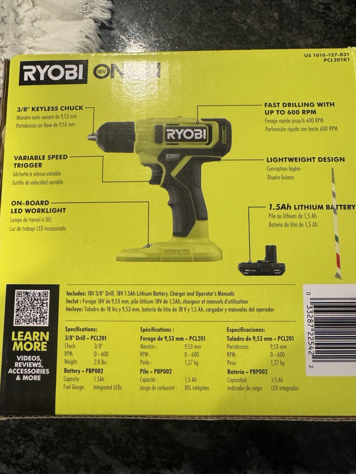 Ryobi One PDD209K 18V Drill / Driver Kit