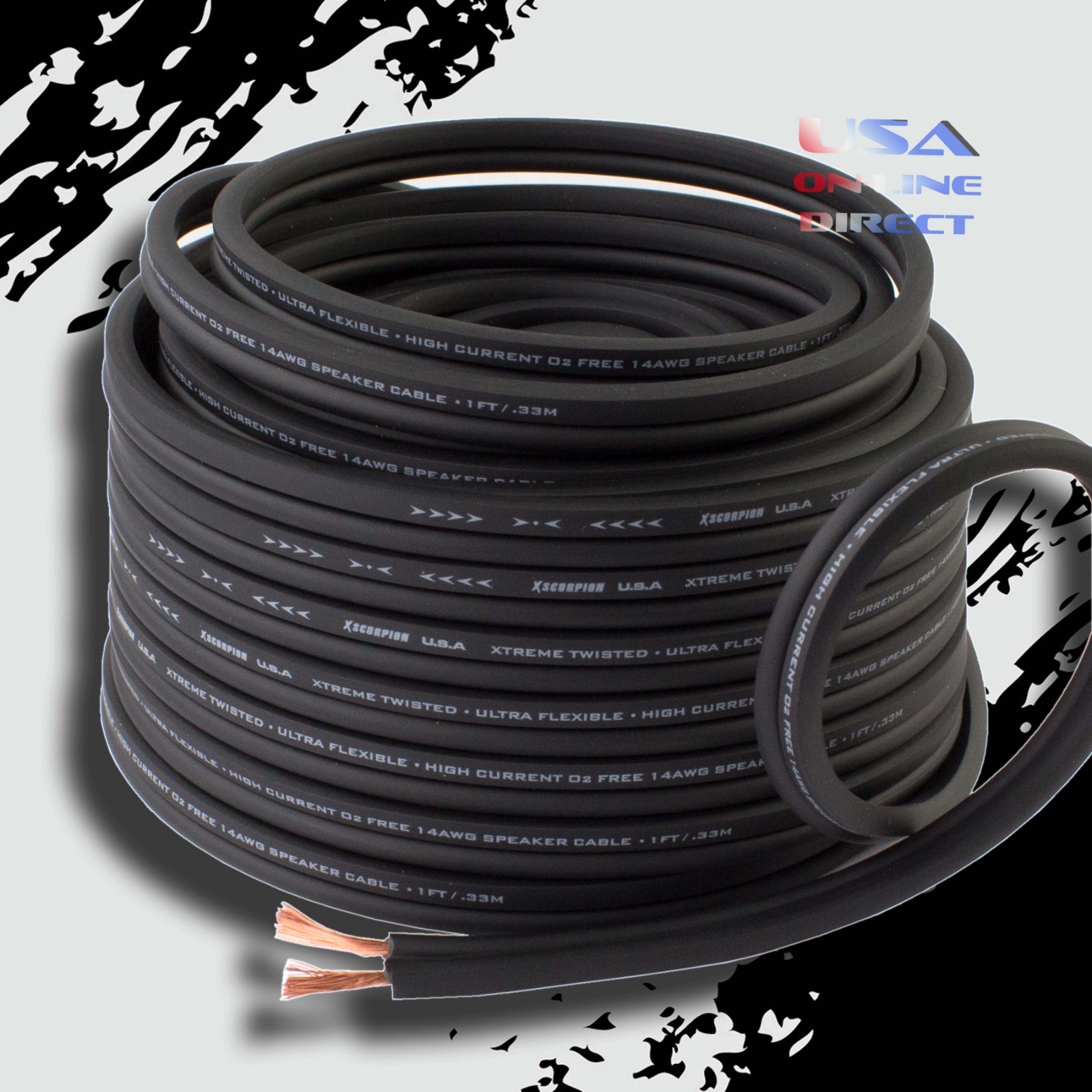 10 Gauge TRUE AWG 25 Ft OFC 100% Copper Marine Car Audio Speaker Cable Wire