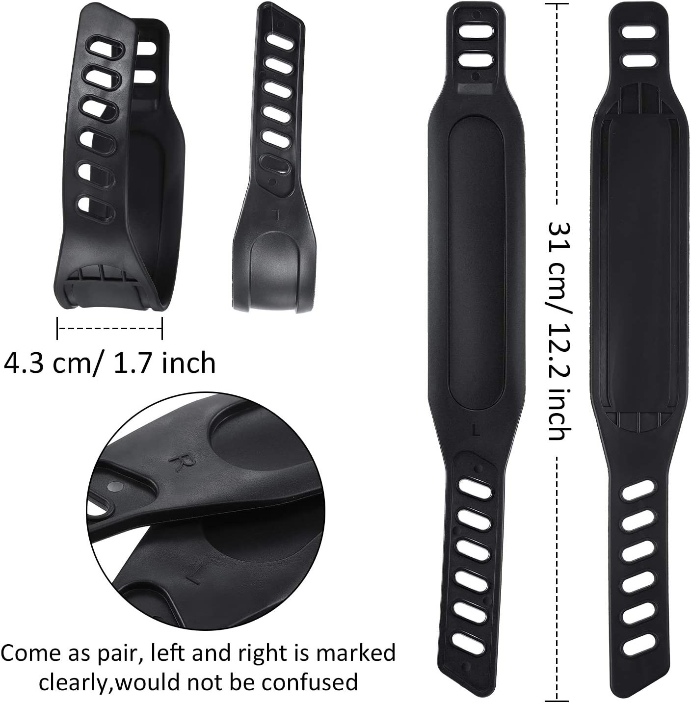 2 Pair Exercise Bike Pedal Straps Universal 1.7x12 Replacement Cycle Strap
