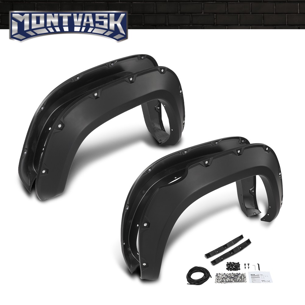 4pcs Pocket Rivet Style Wheel Fender Flares Fit For 2016-2022 Toyota Tacoma