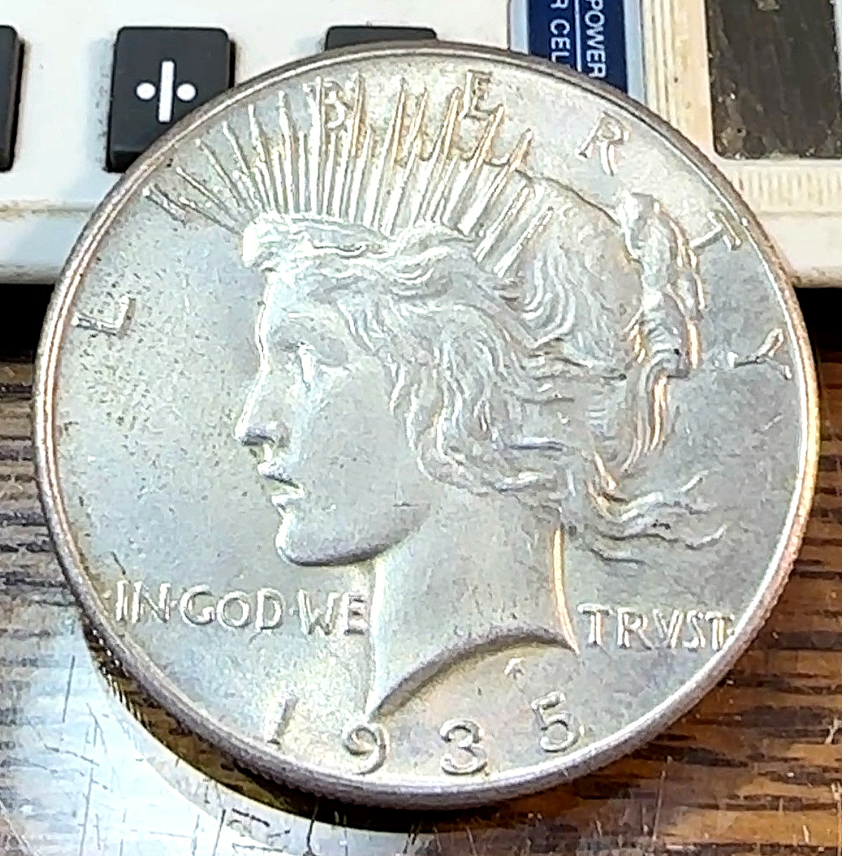 1935 Peace Dollar Nice Original White BU+ CHRC