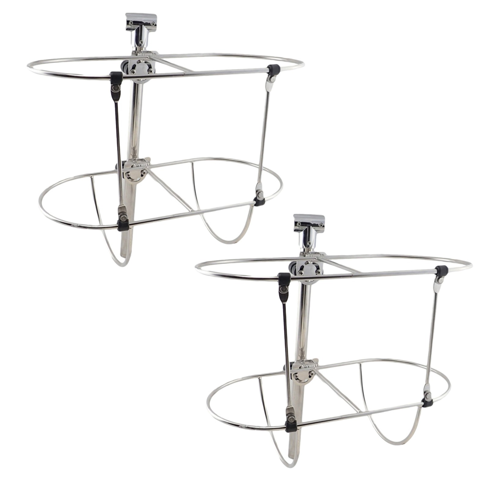 2x Stainless Steel Folding Double Fender Holder Racks 7-1/2 inch for Boat Fender