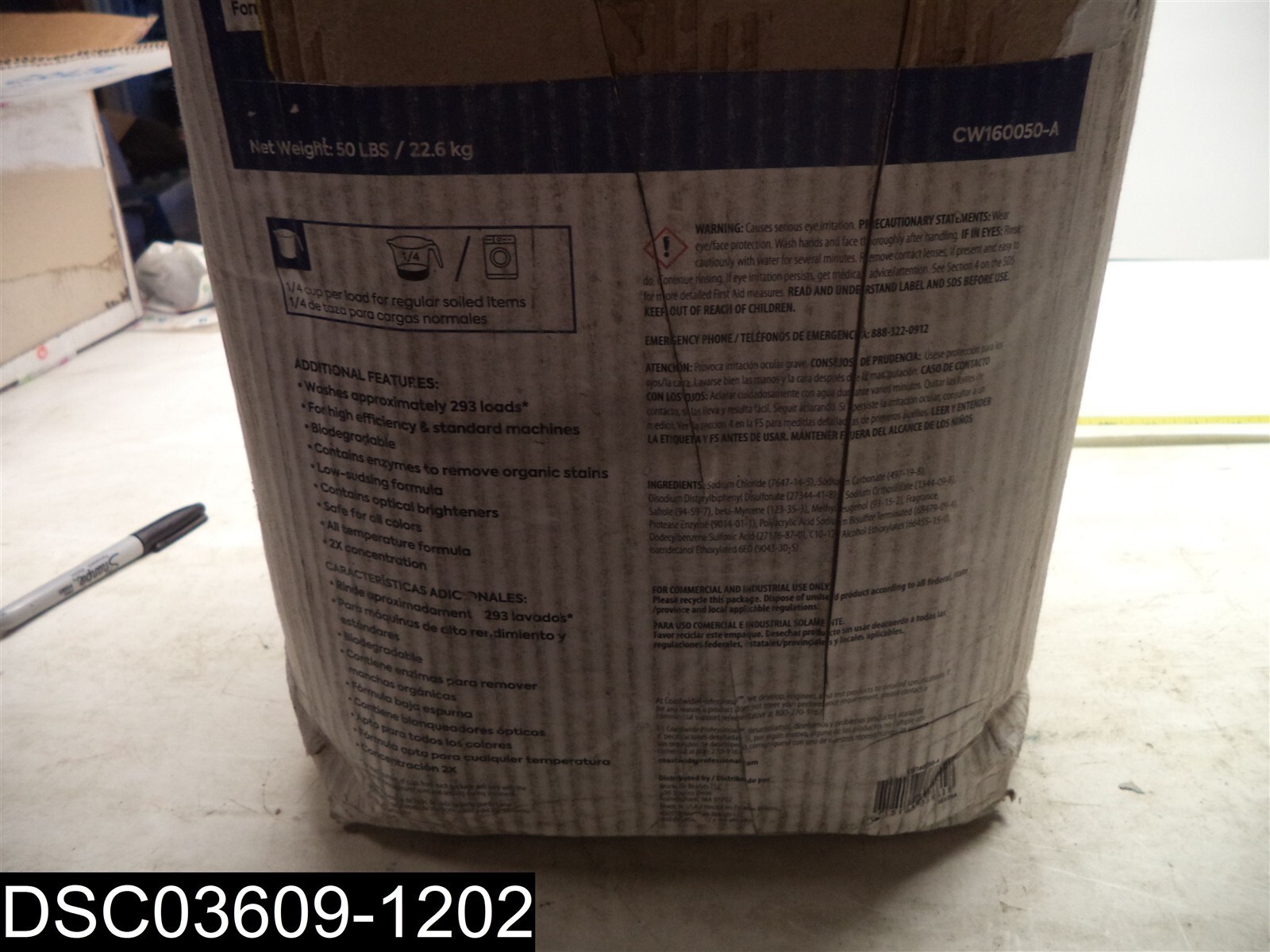 QTY=50 Pounds: CW160050-A Coastwide Radiance Professional Powder Detergent