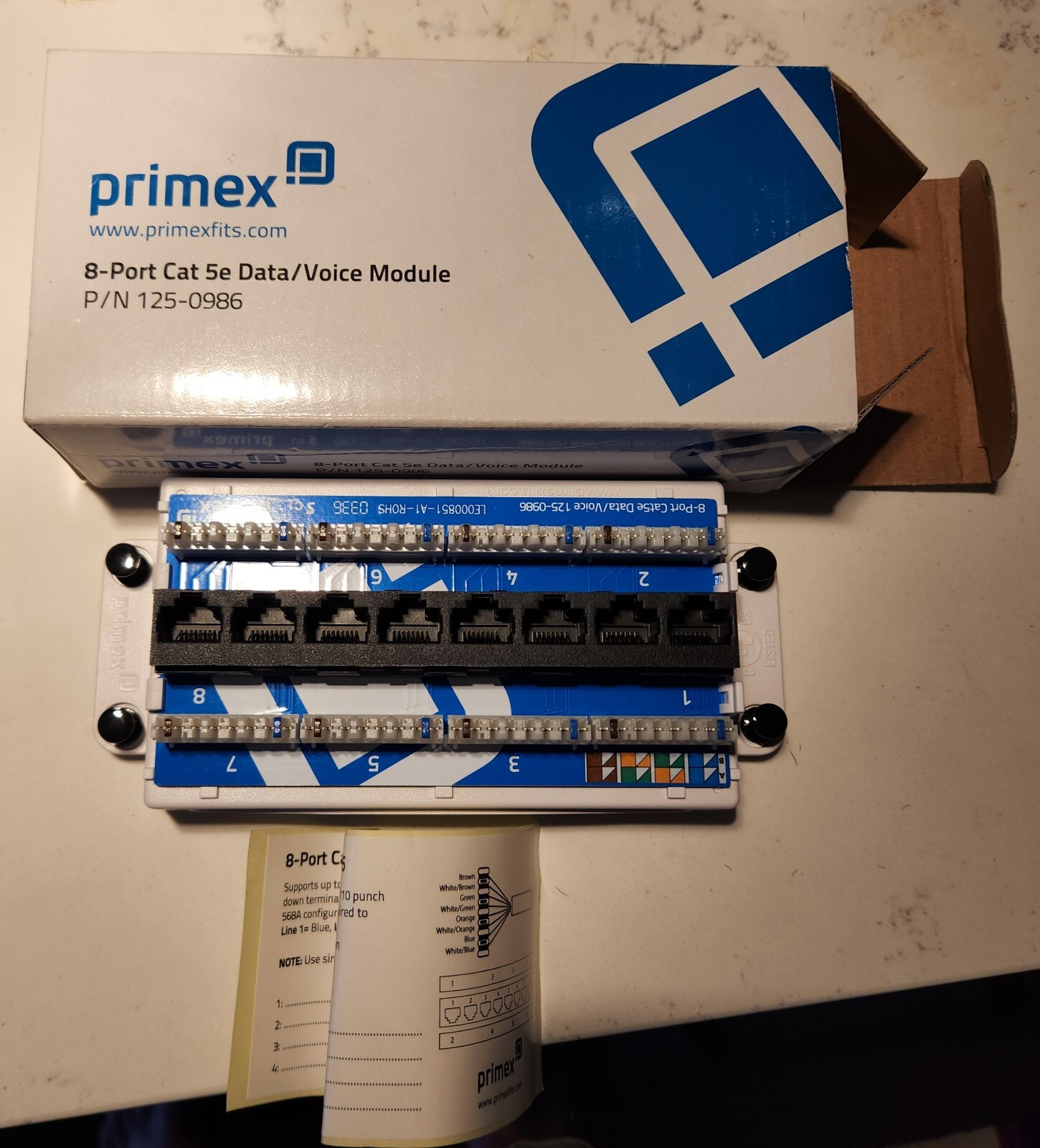 Primex 125-0986 8-PORT CAT5E DATA/VOICE MODULE - NEW IN BOX 📦