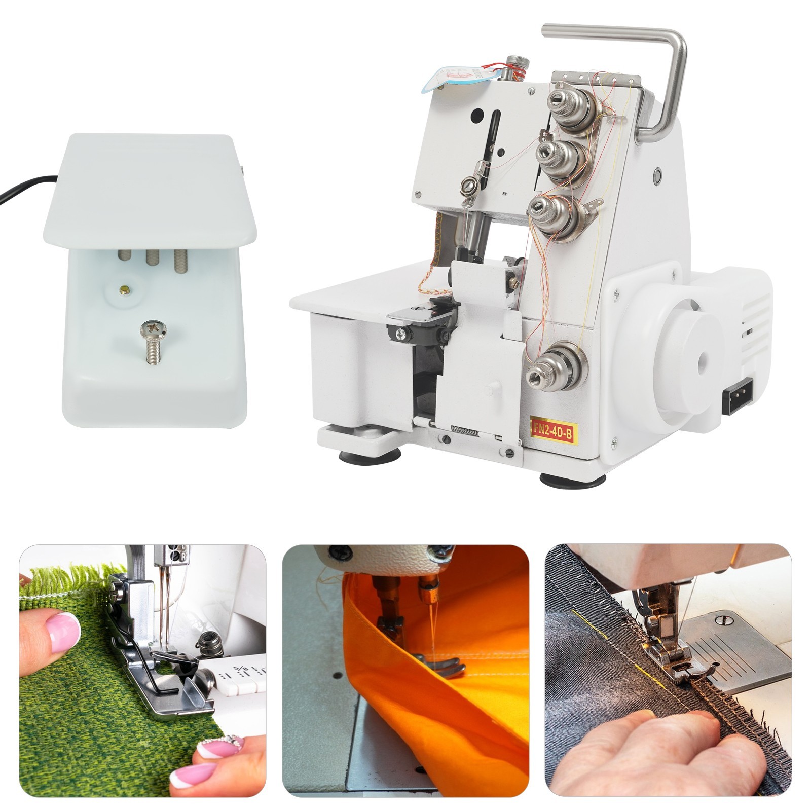 Professional 4 Thread Serger Overlock Sewing Machine 4-Line w/ Foot Controller