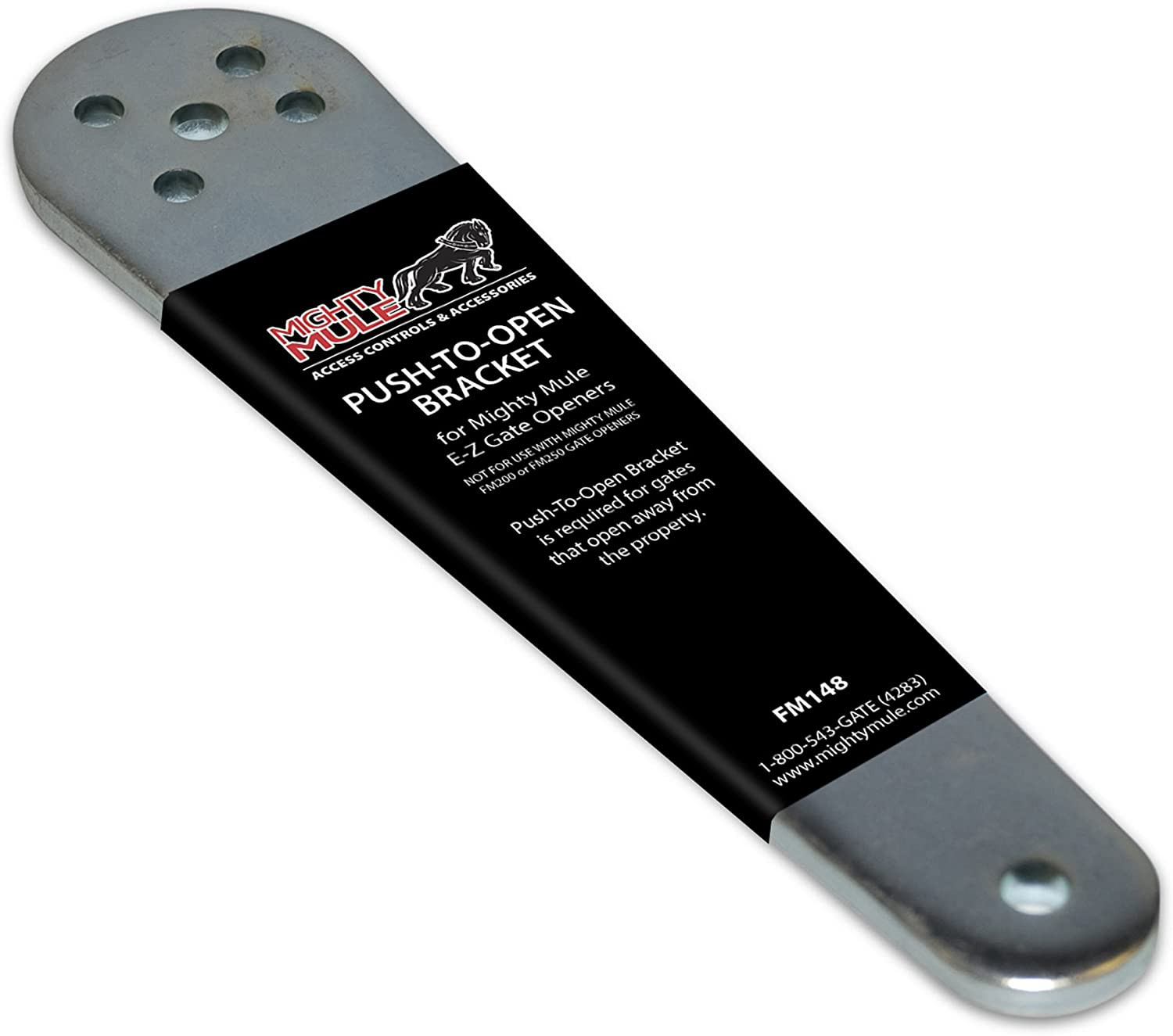 Push to Open Gate Bracket (FM148) for  Automatic Gate Openers, Silver