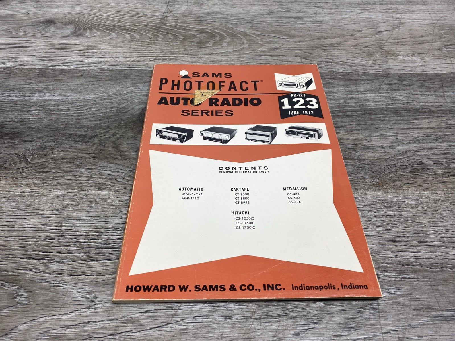 Sams Photofact Auto Radio Service Data Series Repair Magazine # AR-123