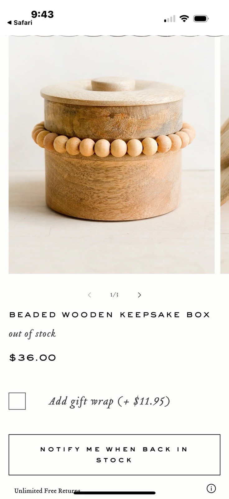 Trinket Box / Keepsake Box WOOD with bead Trim
