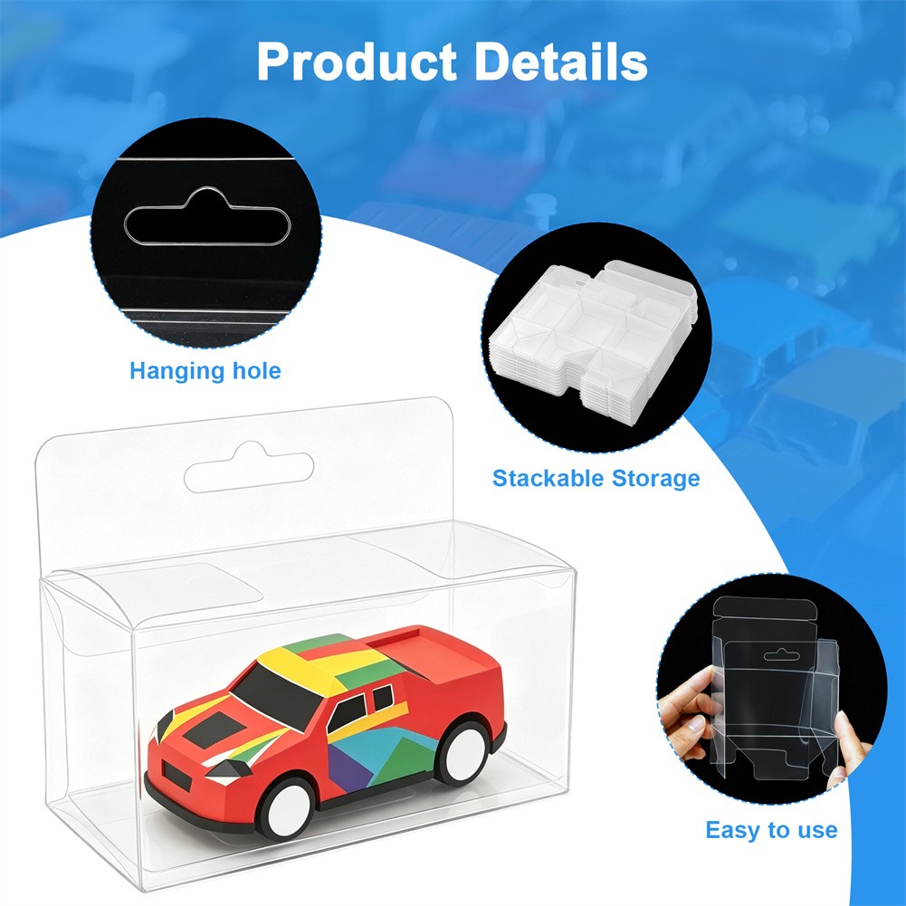 50PCS Wall Hanging Display Case Storage Box Protector For 1:64 Scale Diecast Car