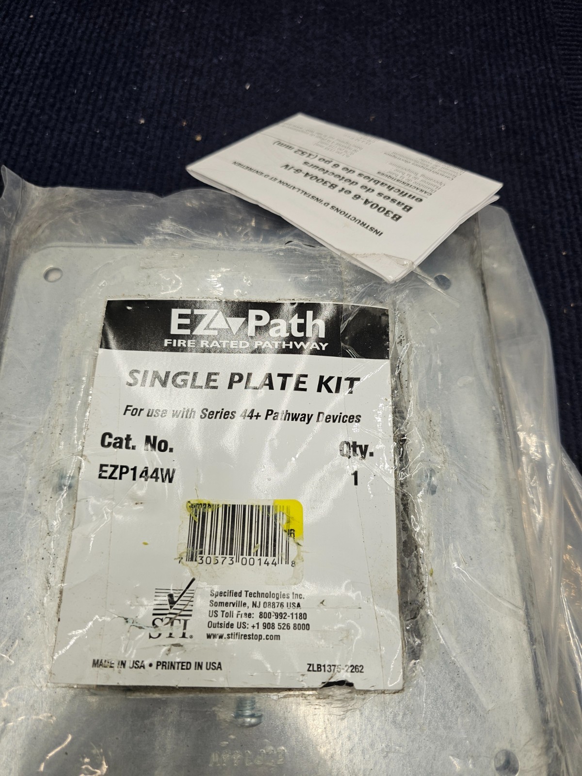 Specified Technologies Sti EZP144W Ez-Path Single Plate For Series 44+ Pathway