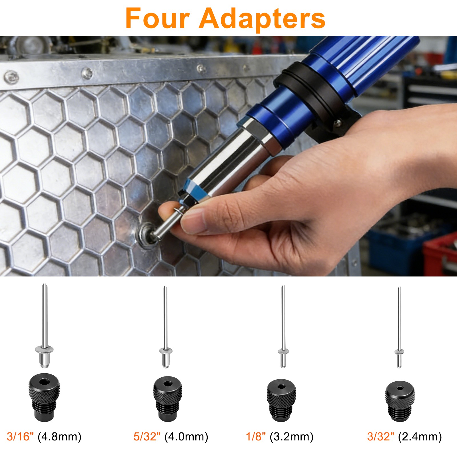 Electric Rivet Nut Gun Cordless Drill Pop Adapter Riveting Riveter Insert Tool