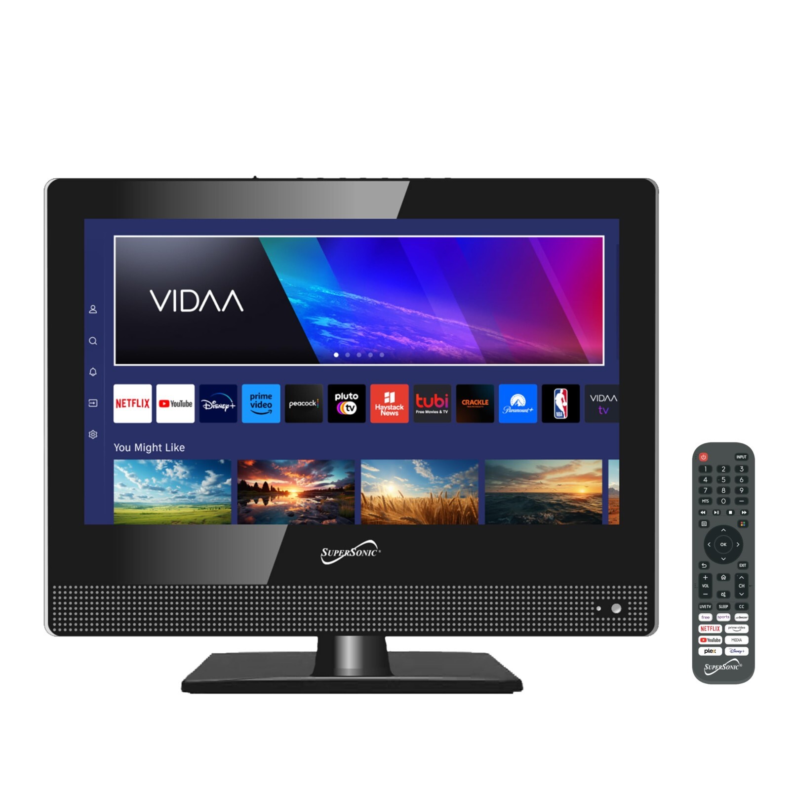 Supersonic SC-1520VTV 15.6 inch Smart AC/DC LED TV 1080p, WiFi, Built-in Speaker