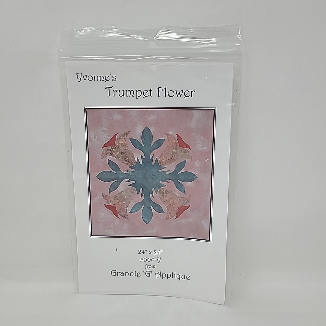 Granny 'G' Applique Trumpet Flower Quilt Pattern Applique 24" x 24"