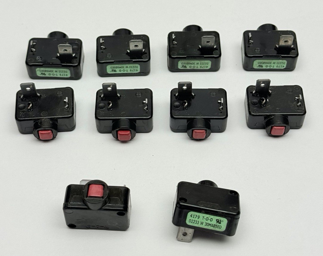 LOT OF 10, T-O-D 4179  RESET MOTOR PROTECTOR SWITCH, 30MAB5ED