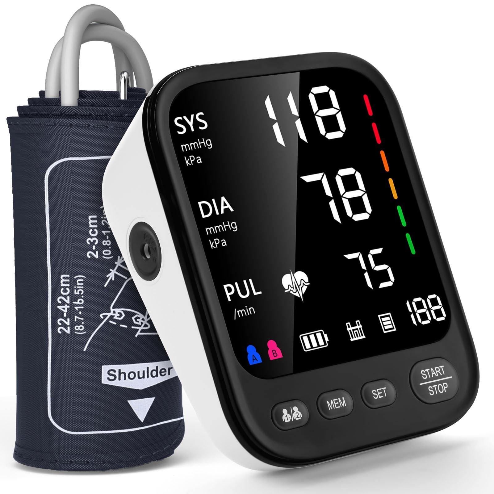 Blood Pressure Machine, Automatic Upper Arm Monitor with Large