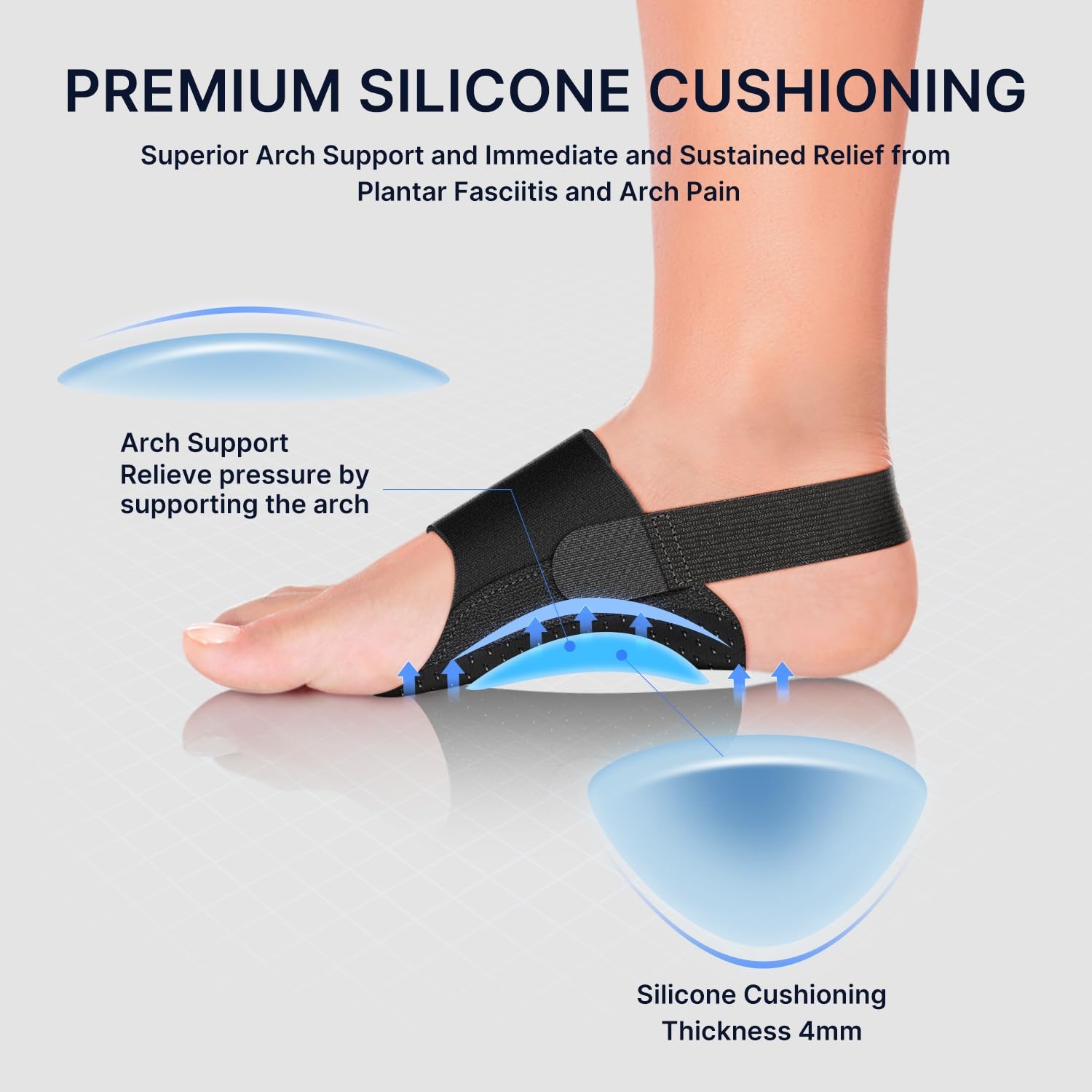 Arch Support Brace for Plantar Fasciitis, Heel & Foot Pain Relief – Adjustabl...