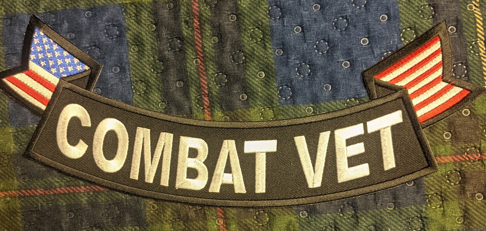 Combat Veteran Combat Vet 10 inch Bottom Rocker Back Patch