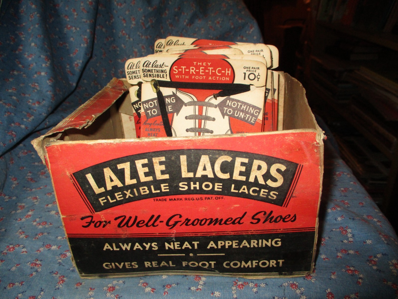 NOS 1939 Gust Corporation Chicago Lazee Lacers Flexible Shoe Laces 9 Packages