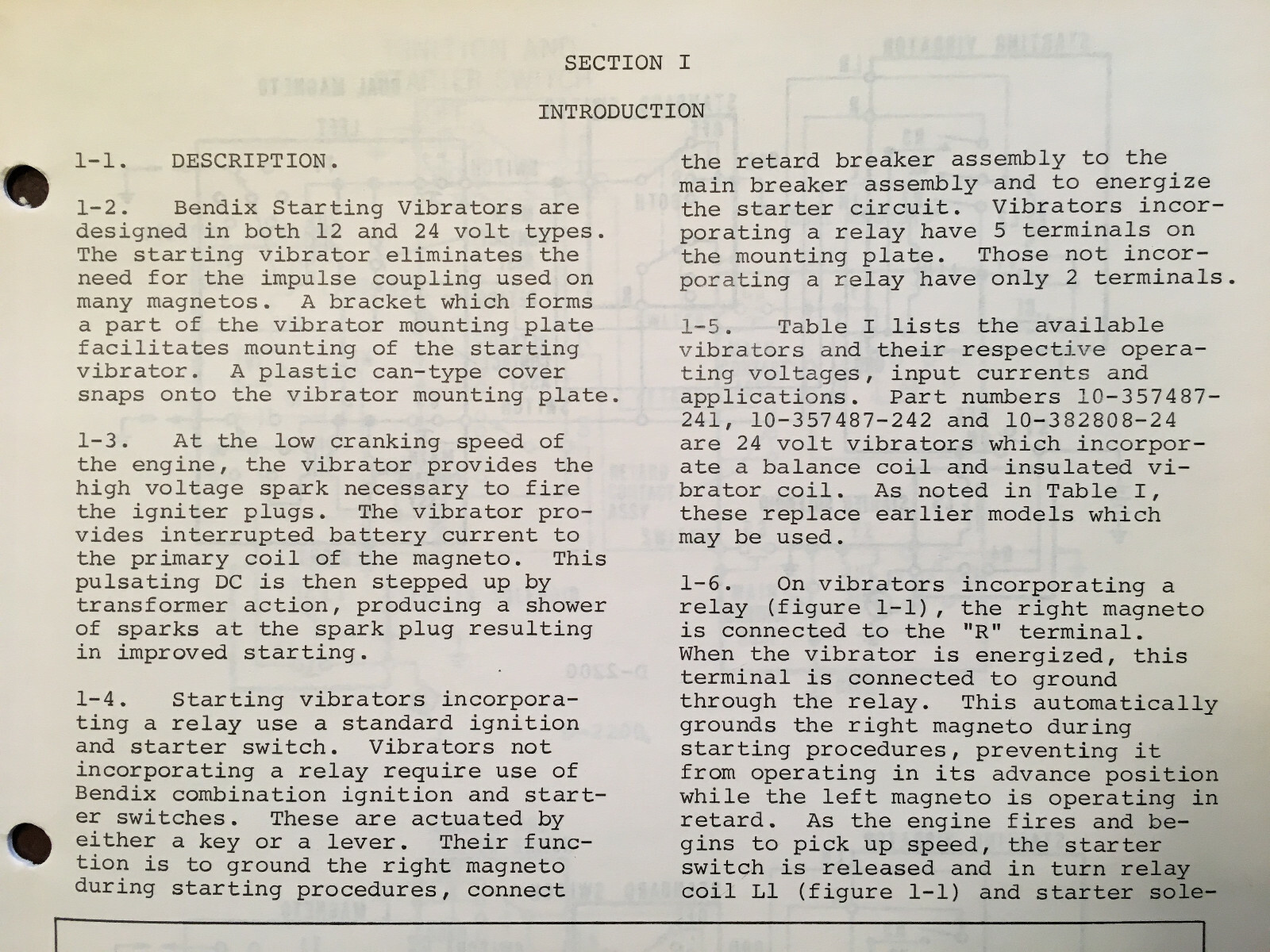 Bendix Starting Vibrator Assemblies Instructions Manual.