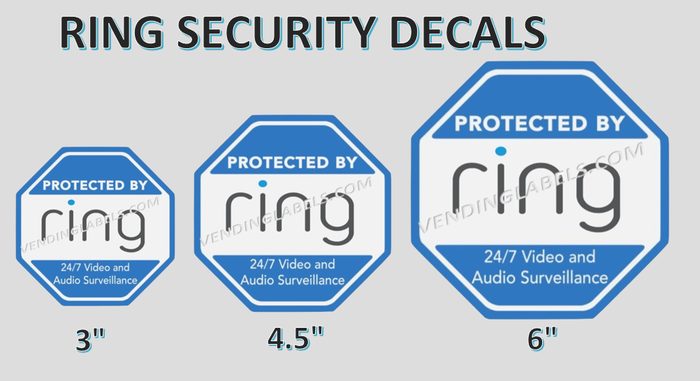 Ring Doorbell Decal Sticker Security Camera Door Window Decal